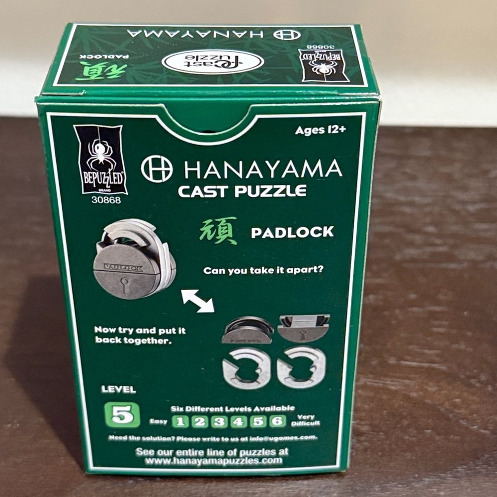 NEW. Hanayama Cast Puzzle Padlock. 12+ Level 5 Difficulty! - Picture 7 of 7